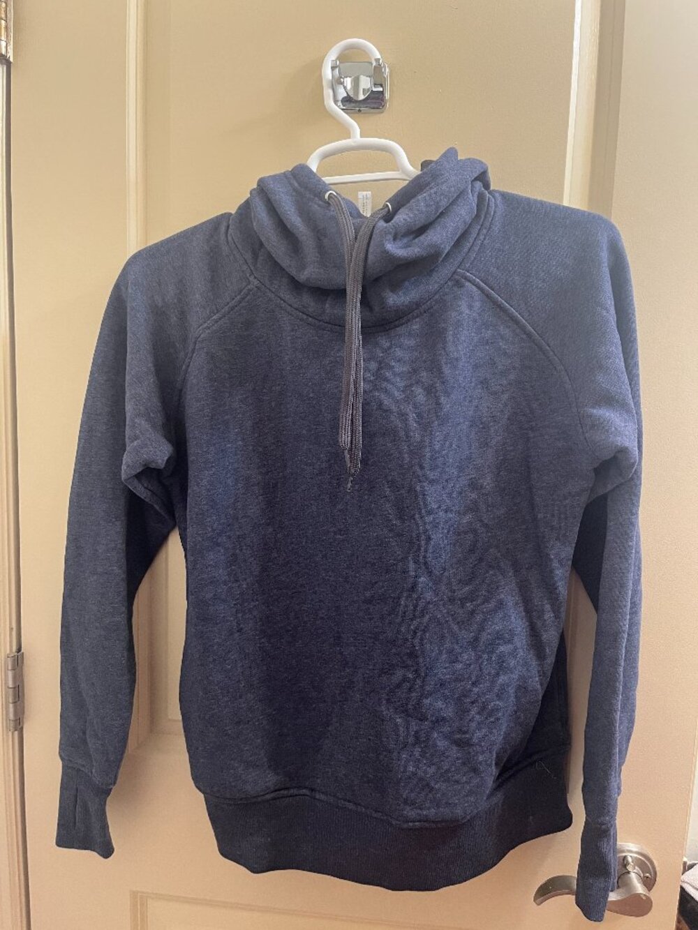 Blue-Gray Hoodie with Thumb Holes